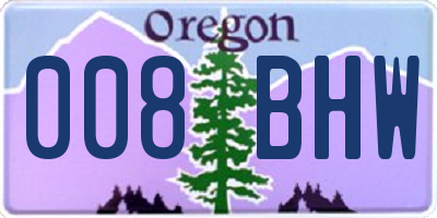 OR license plate 008BHW