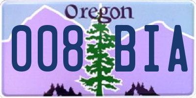 OR license plate 008BIA