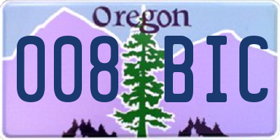 OR license plate 008BIC