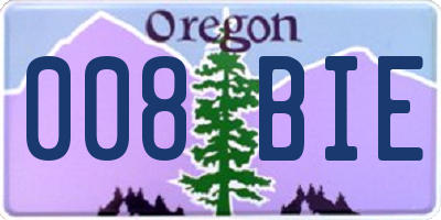OR license plate 008BIE
