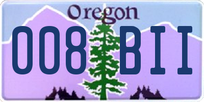 OR license plate 008BII