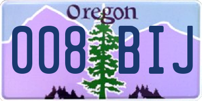 OR license plate 008BIJ