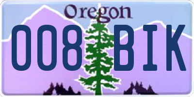 OR license plate 008BIK