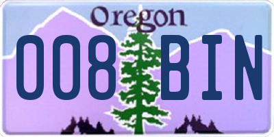 OR license plate 008BIN