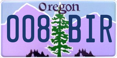 OR license plate 008BIR