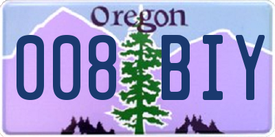 OR license plate 008BIY