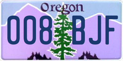 OR license plate 008BJF