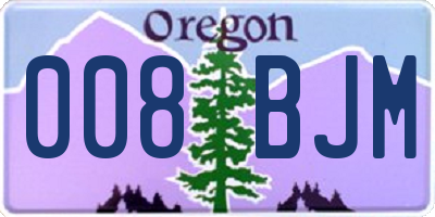 OR license plate 008BJM