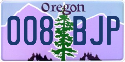 OR license plate 008BJP