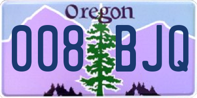 OR license plate 008BJQ