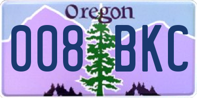 OR license plate 008BKC