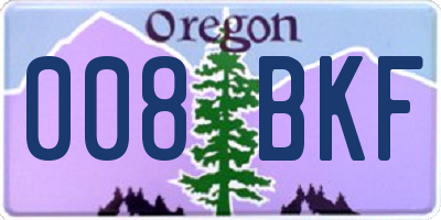 OR license plate 008BKF