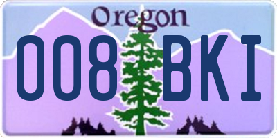 OR license plate 008BKI