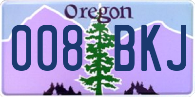 OR license plate 008BKJ