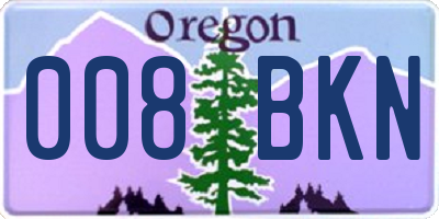 OR license plate 008BKN