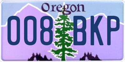 OR license plate 008BKP