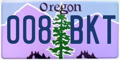 OR license plate 008BKT