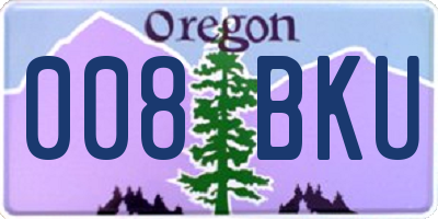 OR license plate 008BKU