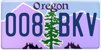 OR license plate 008BKV