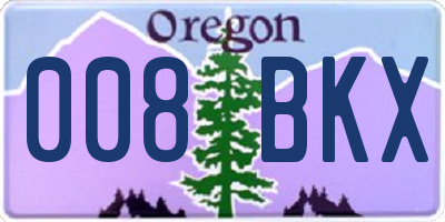 OR license plate 008BKX