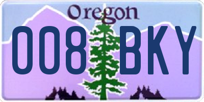 OR license plate 008BKY