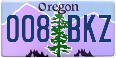 OR license plate 008BKZ