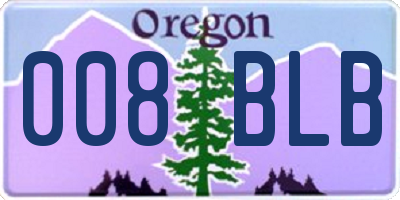 OR license plate 008BLB