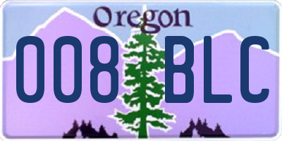 OR license plate 008BLC