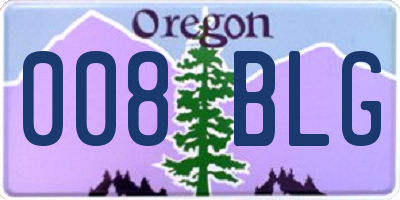 OR license plate 008BLG