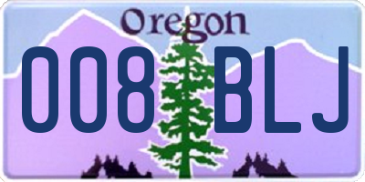 OR license plate 008BLJ