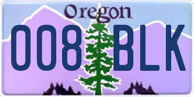 OR license plate 008BLK