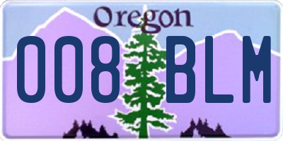 OR license plate 008BLM