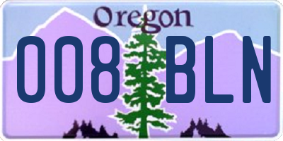 OR license plate 008BLN