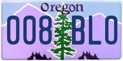 OR license plate 008BLO
