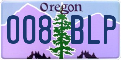 OR license plate 008BLP