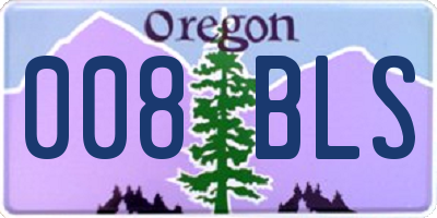 OR license plate 008BLS
