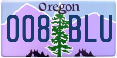 OR license plate 008BLU