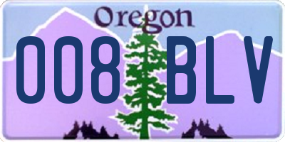 OR license plate 008BLV