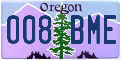 OR license plate 008BME