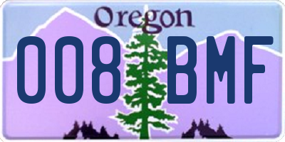 OR license plate 008BMF