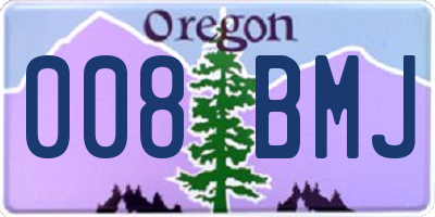 OR license plate 008BMJ