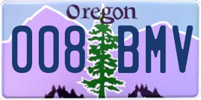 OR license plate 008BMV