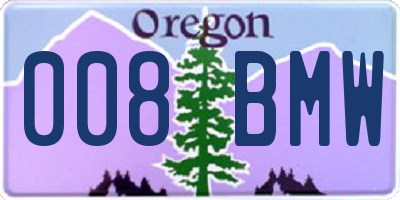 OR license plate 008BMW