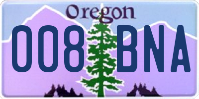 OR license plate 008BNA