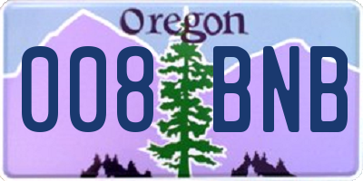 OR license plate 008BNB