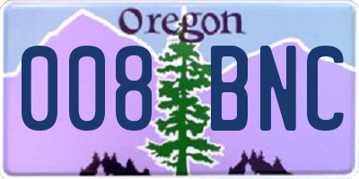OR license plate 008BNC