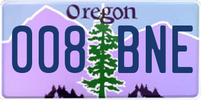 OR license plate 008BNE
