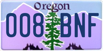 OR license plate 008BNF