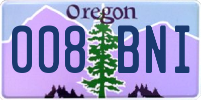 OR license plate 008BNI