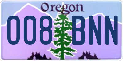 OR license plate 008BNN